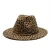 Import Outdoor Fashion Leopard Fedora Flat Wide Brim Hat With Golden Buckle Hat Band Women And Men Wool Felt Hats Low Price Wholesale from China