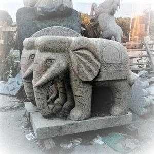 outdoor garden natural white marble carved elephant thai stone sculpture