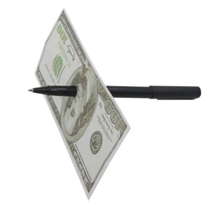 Pen Brand Black Magician Toy Thru Bill Penetration Dollar Bill Pen Trick