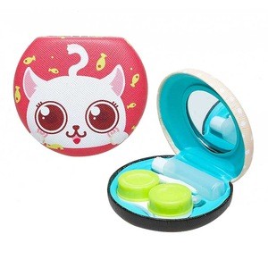 Personalized Contact Lens Case Cosmetic with Mirror Travel Kit Mini Glasses Case