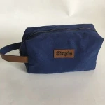 Personalized Cool Zipperd Waxed Canvas Mens Toiletry Bag Shaving Dopp Case Bathroom Wash Kit Bag for Travel