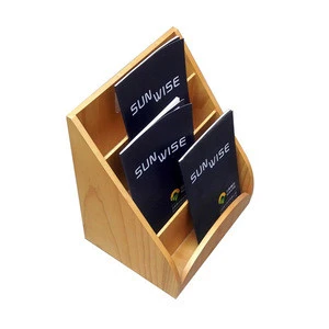 Pine wood wooden tabletop flyer stand with low price