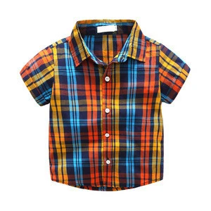 plaid shirt kids clothing sets wholesale online boys boutique cotton clothes