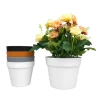 Plastic Flower Pots Outdoor Garden Planters with Multiple Drain Holes and Saucer