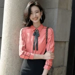 Plus Size S-4XL Plain white blouses bamboo elegant long-sleeved blouses slim office ladies work clothes woman shirt formal shirt