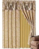 Polyester Fabric Luxury Jacquard Curtain Custom Blackout Valance Style And Tassels Designs Window Curtains For The Living Room