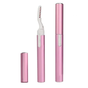 Portable Electric Heated Eyelash Curler With Eyelashes Brush Pen Shape Head Mascara Long Lasting Curling Makeup Tool Pink Purple