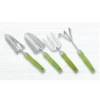 Portable garden tools, shovel, fork, trowel with green handle set for sale