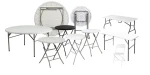 Portable Outdoor Round Hdpe Plastic Tables Camping Foldable tables and chairs for Events Park Garden Picnic