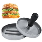Practical manual wooden handle food grade non-stick hamburger press