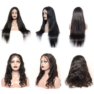pre plucked transparent cuticle aligned brazilian human virgin hair full lace front wig