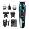 Professional 5 In 1 Hair Clipper Electric Cordless Rechargeable Shaver 2 Charging Modes Nose Ear Beard Trimmer with LCD Display