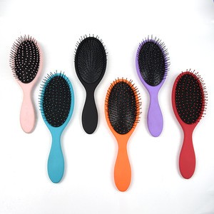 Professional manufacturers rubber painting customized plastic round wet massage hair brush