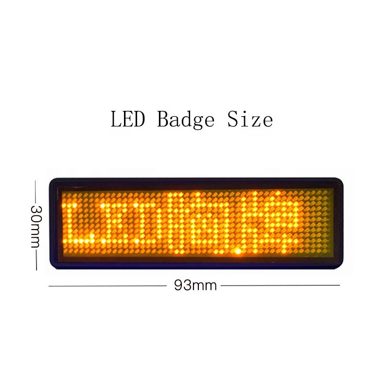 programmable Glowing screen scrolling bluetooth USB rechargeable led badge with message