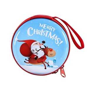 promotion small custom print round key chain coin pouch bag