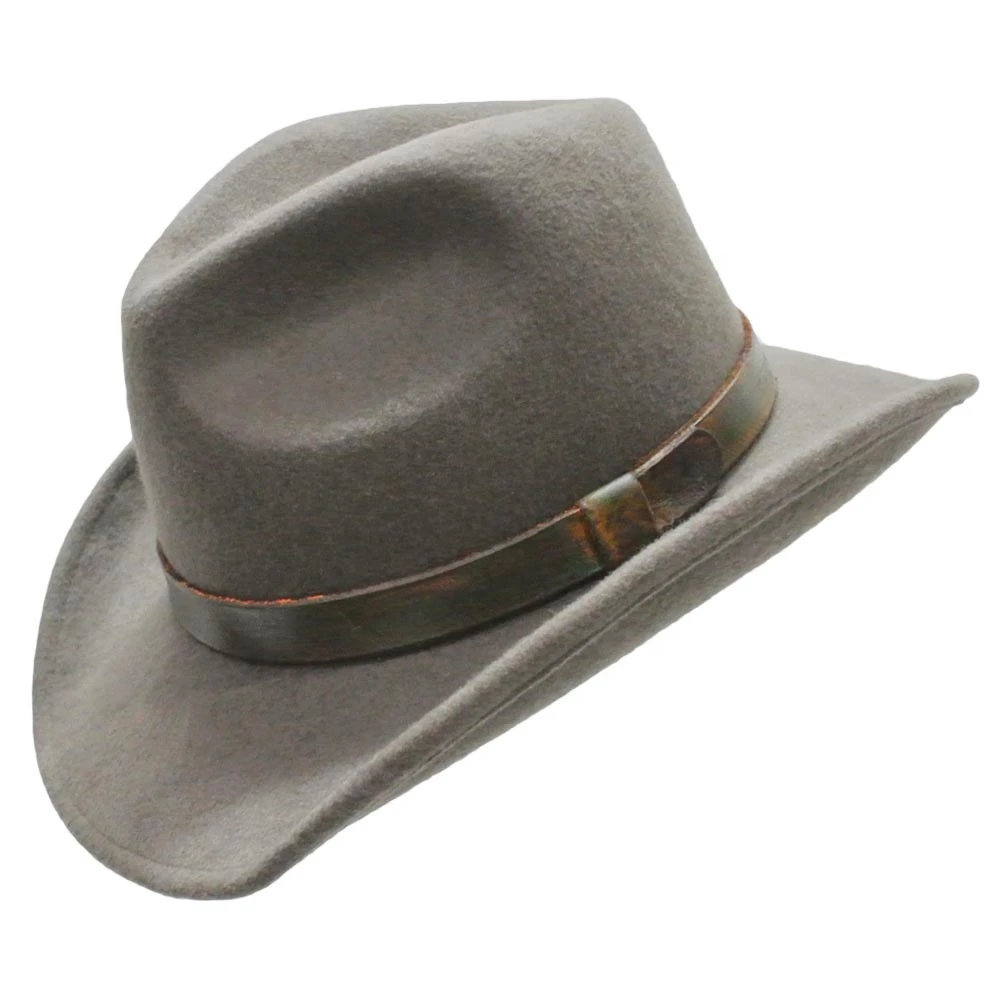 Promotional Handmade Felted Cowboy Hats Mens Wool Cowboy Hat