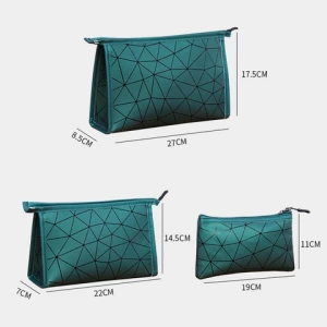 PU Waterproof Cosmetic Diamond-Shaped Storage Bag Fashion Portable Wash Makeup Bag for Travel
