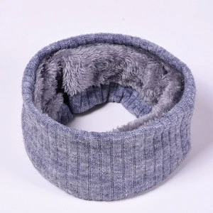 Pure color acrylic fibers wide vertical stripes round scarf winter thicken wool warm keep wind proof protect neck