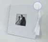 Pure white scrapbook, Linen cover photo album, High quality DIY scrapbook