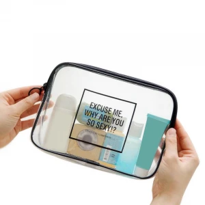PVC Transparent Cosmetic Bag Waterproof Clear Pouch Organizer Makeup Bags Women Travel Toiletry Case