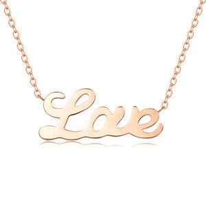 Ready stocks wholesale custom alphabet name valentines day ladies jewelry stainless steel initial love actually letter necklace