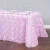 Import Rectangular chiffon rosette tulle tablecloth embroidered luxury rose flower design table cloth from China
