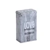 Retro Deco-Style Metal Airtight Tea Storage Caddy Food Grade Square Tin Box With HOME/LIFE/LOVE Design Square Tin Can