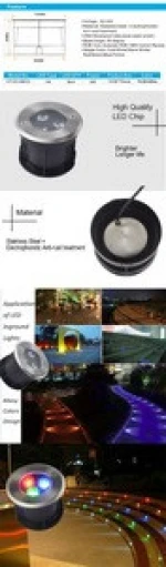 RGB 12V 24V IP68 Buried Lumiere In Ground Well Lights led underground lamp
