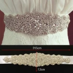 Rhinestone Beaded Applique Bridal Belt Crystal Wedding Dress Sash