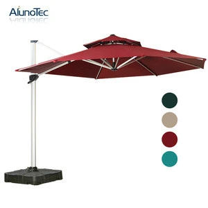 Roman Outdoor Folding Parasols Cantilever Patio Umbrellas With Aluminium Frame