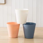 Round Large Open Top Trash Can Plastic Waste Bin Deskside Wastebasket Durable Garbage Can Recycling Bin for Bathroom Kitchen Bed