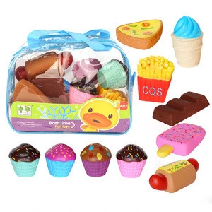 Rubber Food Kitchen Toys Bath Toys For Kids Baby Swimming Floating Bath Toy Play Set