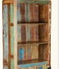 Rustic Wooden Bookcase made of Recycled Wood Multicolor Appearance Spacious Handcrafted Furniture For Bedrooms Living Rooms