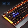 SADES Wired Computer Gaming Keyboard with 104 Keys, USB Wired Keyboard with Orange Backlit and Spill-Resistant for Windows PC