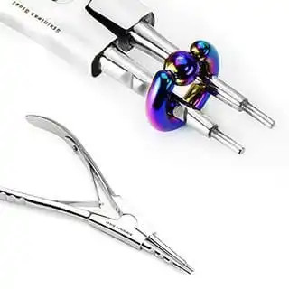 Septum Forceps Clamp Pliers For Nose Septum Piercing Forceps 6" With Needles 316l Surgical Stainless Steel Body Piercing Tools