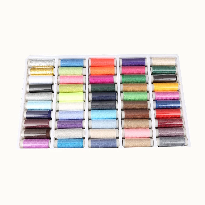 Sewing Thread 50 Colors Includes Gold&amp;Silver Embroidery Thread High Quality Sewing Machine and Hand Sewing Thread Supplies