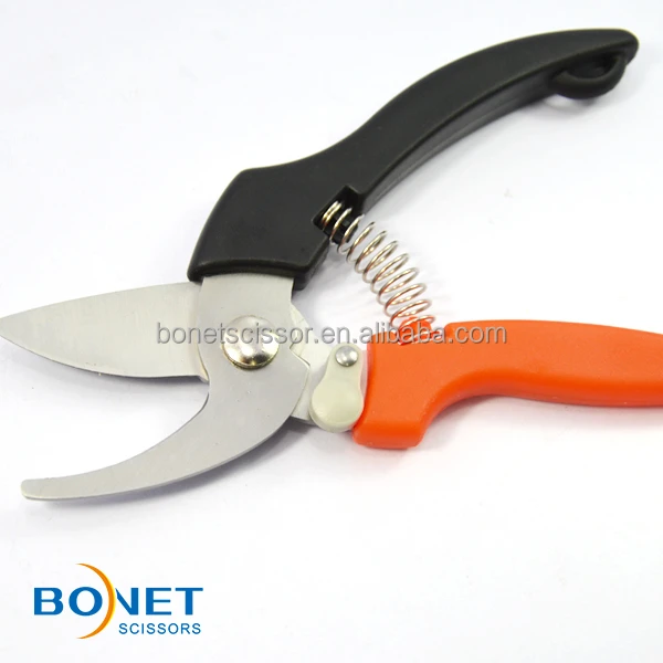 SGA0011 8&quot; sharp cutting edge and curve blade garden bypass floral scissors shears