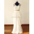 Import Sheer See Though Ivory Lace Chiffon Cap Sleeves V Back Wedding Dress with champagne sash from China