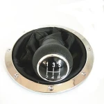 Silver chrome frame with black pu leather & wholesale car gear shift knob  for VW GOL