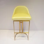 Simple brushed brass leisure high chair stool bar club tea shop gold bar chair  stainless steel bar chair