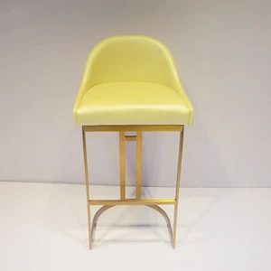 Simple brushed brass leisure high chair stool bar club tea shop gold bar chair  stainless steel bar chair