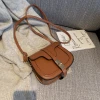 Simple Design Luxury Adjustable Strap Small Women Designer Pu Leather Hound Tooth Saddle Bags