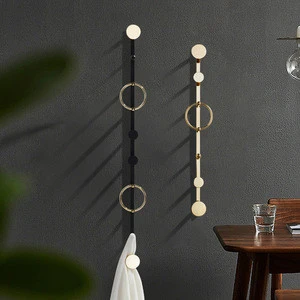 simple Nordic style modern Wall mount hanging Brass gold coat rack