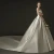Import Simple white satin bridal gowns ball gown long train wedding dress from China