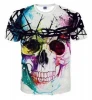 skull style sublimation design round neck t-shirt