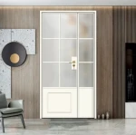 Sleek Modern Minimalist Style Windproof Waterproof Soundproof Insulated Insect-proof Thermal Break Aluminum Casement Door