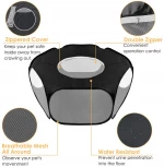 Small Animal pet Playpen,Foldable Pet Cage with Top Cover Anti Escape,Transparent Indoor/Outdoor Use Pop Up Yard fence