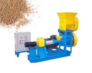 small electric floating fish feed food pellet processing making extruder machine