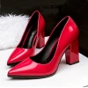 Small MOQ  big size 42 43 elegant women high heels thick heel dress shoes PJS4367
