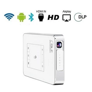 Smart Pocket Mini Projector, 1080P WIFI Home Theater Pico Rechargeable Video DLP Projector Support Bluetooth HDMI USB TF Card fo